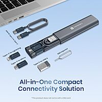 Portronics Snapcase 3 – 60W Charging Cable Kit, Blue. This versatile kit includes high-speed charging cables, perfect for powering devices quickly and efficiently. Durable and stylish design.