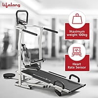Lifelong LLTM144 Manual Multifunction 4 in 1 Treadmill (Jogger, Twister, Stepper and Push-up bar)