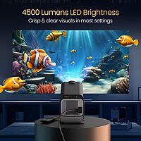 Portronics Beem 470 Mini Projector – 720p HD, 2000 Lumens, Compact Design | Ideal for Home Entertainment, Portable & Lightweight, Supports Multiple Devices