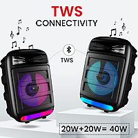 Portronics POR 2018 Melomix 20W Bluetooth Speaker – Wired Mic | TWS | FM | AUX/USB/MicroSD | Black