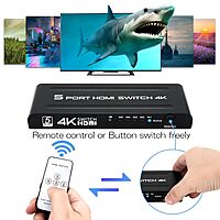uPort HDMI Switch 5 In 1 Out – 4K UHD Ready | Seamless Switching Between 5 HDMI Sources | Compact Design | Supports 4K Resolution