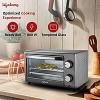Lifelong OTG 10 Litre for Kitchen with Baking Tray - 800W Electric Oven Toaster Griller