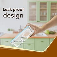 AGARO Compartment Lunch Box/Container 600Ml, Office Tiffin Box for Men & Women, Borosilicate Glass Body