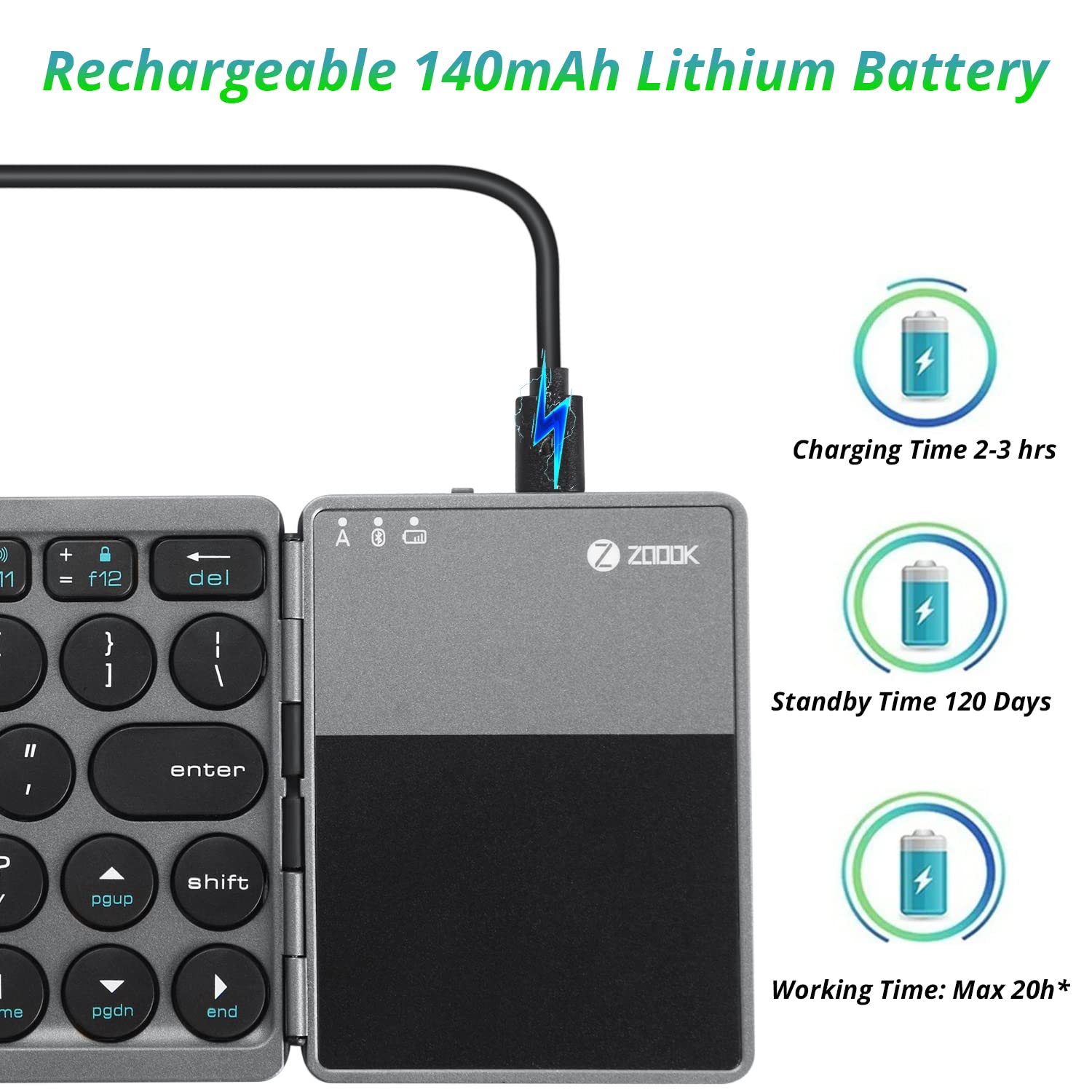 ZOOOK Travel Pad Bluetooth Keyboard