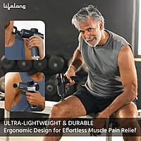 Lifelong Gun Massager for Pain Relief with Cold Compression & 99 Speed Settings - Rechargeable, 5 Massage Heads, 3 Modes for Full Body Deep Tissue Percussion Massage