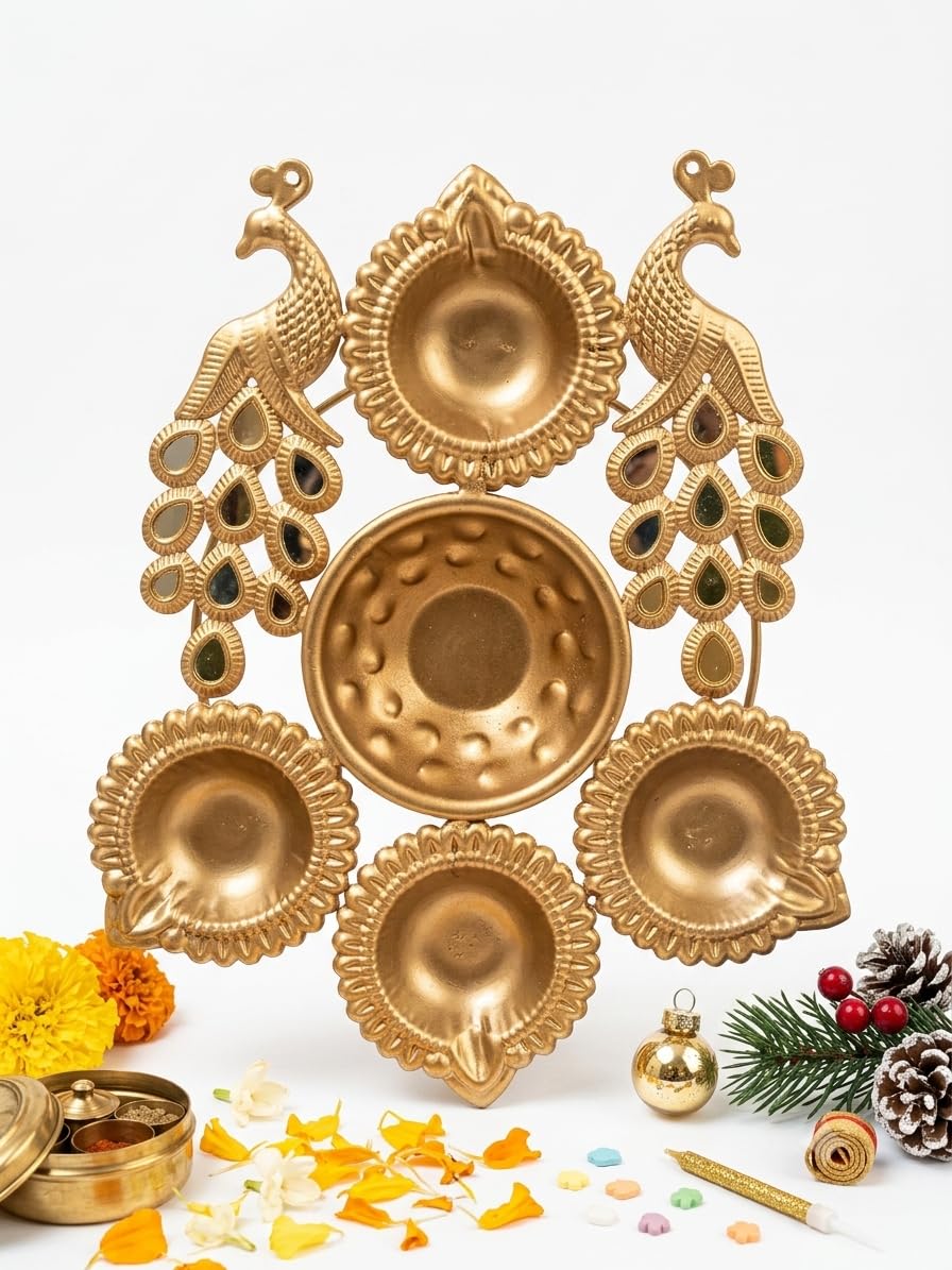 Metal Urli - Peacock - 4 Cavity
