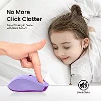Portronics Toad 31 Wireless Mouse – 2.4GHz Connectivity | USB Receiver | 10m Working Distance | Ergonomic Design | Adjustable DPI | Auto Power Saving | Laptop & PC Compatible | Purple