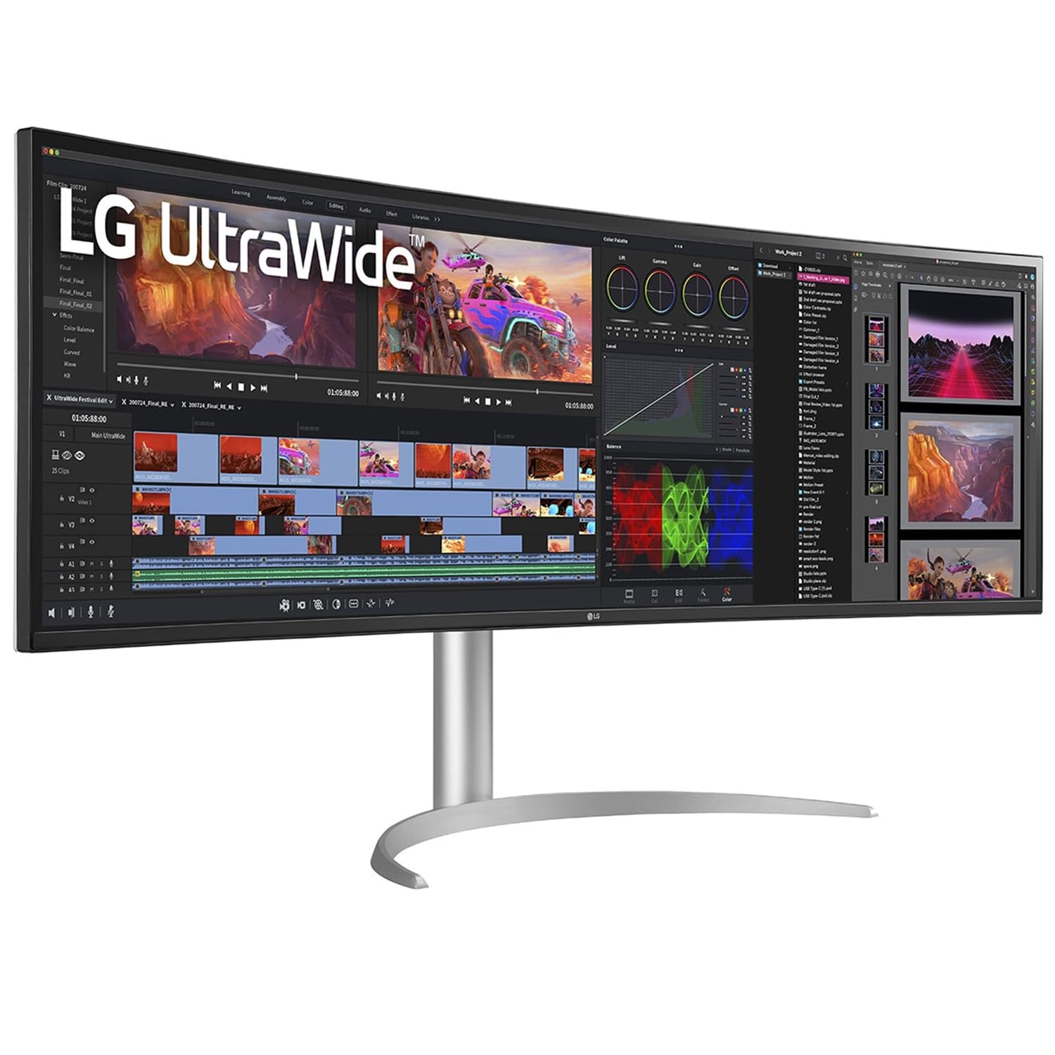 LG , 49" UltraWide Dual QHD Nano IPS Curved Monitor, 32:9, 144Hz,49WQ95C-W