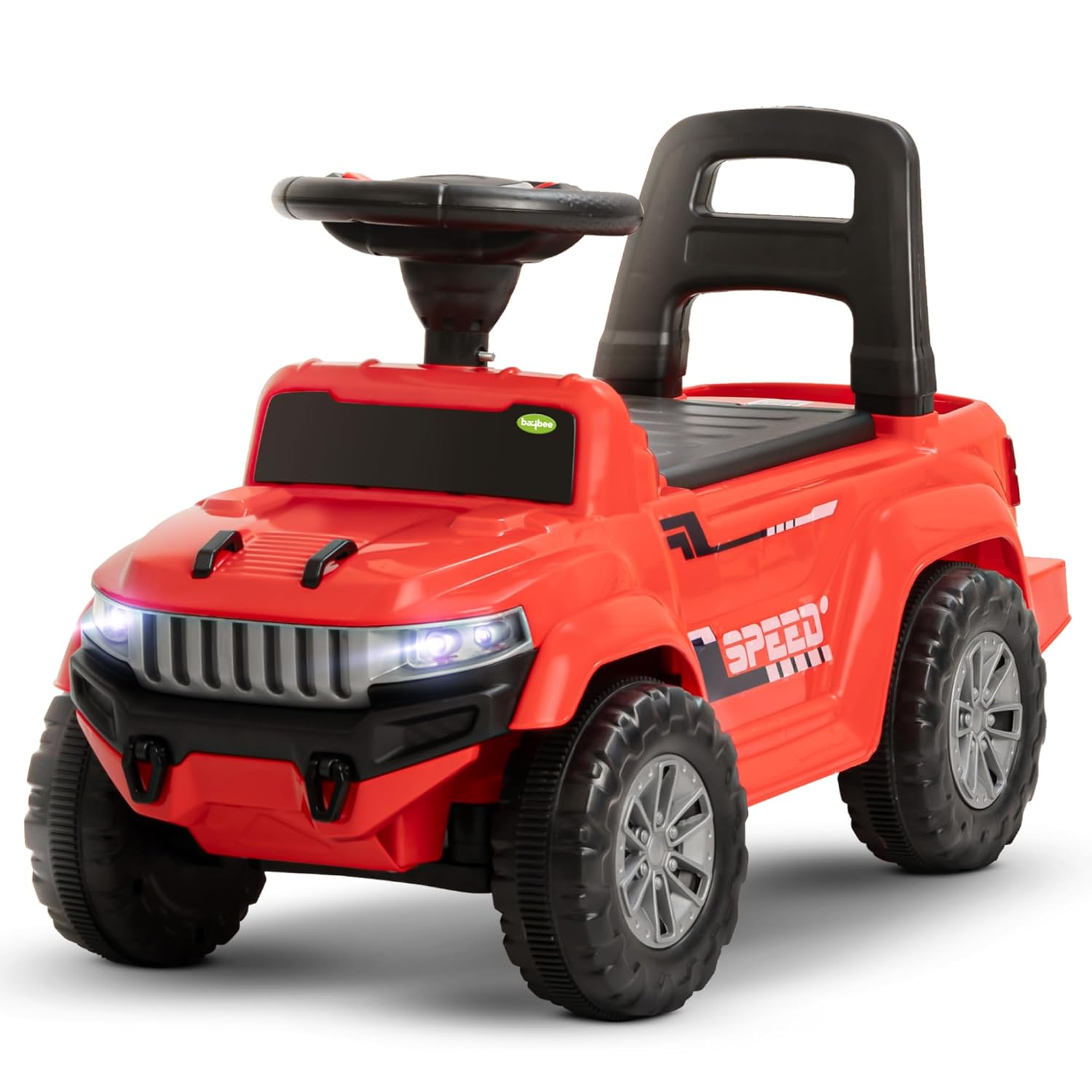 Baybee Push Ride on Baby Jeep for Kids Toys with LED Light & Storage Bin- Red Baybee Push Ride on Baby Jeep for Kids Toys with LED Light & Storage Bin- Red