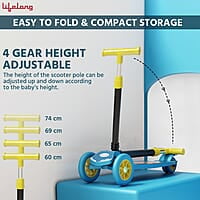 Lifelong LLKS01 Foldable Kick Skating Cycle Skate Scooter for Kids(Max User Weight: 50Kg) Kids Scooter