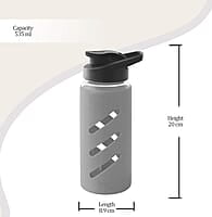 Treo By Milton Proteger 500 Borosilicate Glass Bottle With Silicon Protector, 535 ml