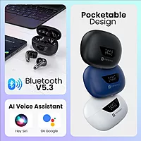 Portronics Twins 28 ANC – TWS Earbuds, 50H Playtime, Black, Active Noise Cancellation, Bluetooth 5.0, Touch Control, IPX4 Water Resistant, Deep Bass, Comfortable Fit, Perfect for Music Lovers.