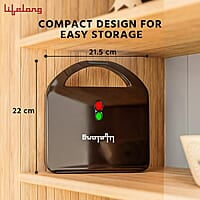 Lifelong LLSM120G Sandwich Griller, Classic Pro 750 W Sandwich Maker with 4 Slice Non-Stick Fixed Plates