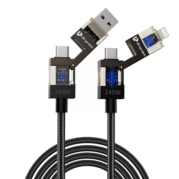 UltraProlink UL1237BLK-0150 - QuadLink 240 4 in 1 Cable 240W, 1.5M