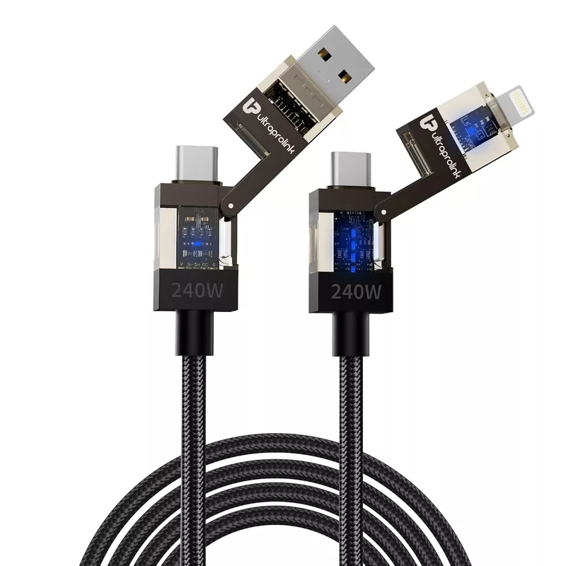 UltraProlink UL1237BLK-0150 - QuadLink 240 4 in 1 Cable 240W, 1.5M