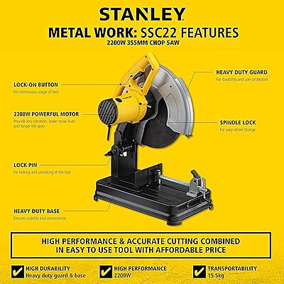 Cut Off Machine/Chopsaw Machine, 355mm 14" SSC22-IN Electric: Stanley