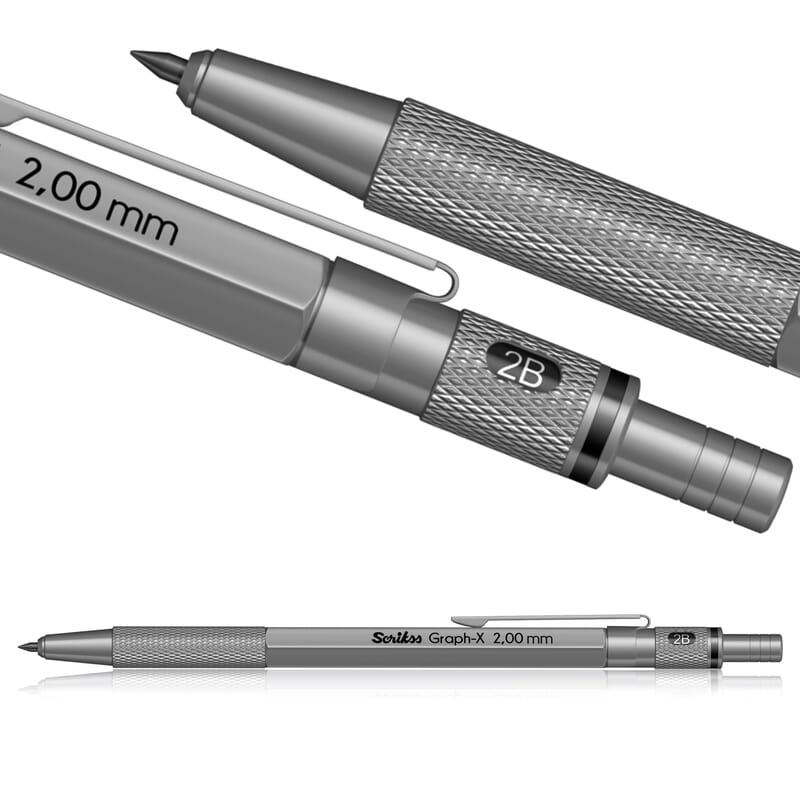 SCRIKSS GRAPH X MECH PENCIL 2.0mm Silver SCRIKSS GRAPH X MECH PENCIL 2.0mm Silver