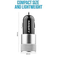 Ambrane 12W Fast Car Charger, Dual USB Output, Multi-Layer Protection, Fast Charging, Compatible with all Cars