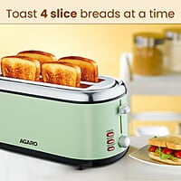 AGARO Royal 4 Slice Stainless Steel Pop Up Toaster 1450W