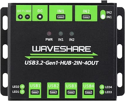Industrial grade USB HUB, Extending 4x USB 3.2 Ports, Switchable dual hosts, Multi Protections