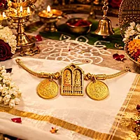 Traditional Lakshmi Dollar Pendant for Mangalsutra | Gold Plated Thirumangalyam Pendant for Women