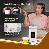 AGARO Delite Portable Electric Kettle, 500 Ml, Fast Boiling, Adjustable Temperature, Keep Warm, Dechlorination, Porridge, Double Layered Body