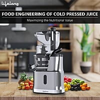 Lifelong Cold Press Juicer Blender 200 W, Slow Juicer Cold Pressed - Fruit & Vegetable Juicer