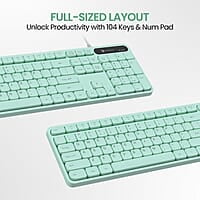 Portronics Ki-Pad 3 USB Wired Keyboard with Large Keycaps, Noise-Free Typing, Fn Multimedia Hotkeys, Full-Size Layout with Num Pad, Ergonomic Design, 1.5m USB Cable