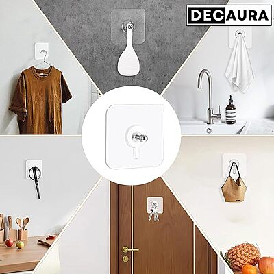 Heavy Duty Self-Adhesive Screw Hooks Without Drilling for Kitchen and Bathroom Accessories