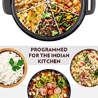 Borosil Instacook 6 L Electric Stainless Steel Pressure Cooker | 12 Digitized Indian Cooking Programs | 15 Hour Delay Timer | One Touch Instat Cooking | Idli Maker, Rice Cooker | 2 Year Warranty