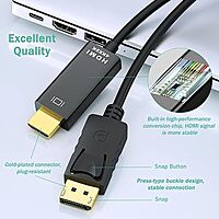 Uport 1.8M DisplayPort to HDMI Cable – 4K, high-speed connection for stunning visuals. Supports 4K resolution, ideal for gaming and streaming. Durable design, perfect for home or office use.