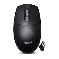 Frontech MS-0056 Wireless Optical Mouse – 2.4GHz | 1600 DPI | USB Nano Receiver | Ergonomic Design | Black | PC & Laptop Mouse