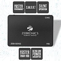 Zebronics SD102 2.5 SATA SSD (1TB) offers high-speed data transfer, reliable performance, and enhanced durability. Ideal for upgrading your laptop or desktop for faster boot and load times.