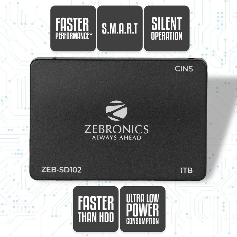 Zebronics SD102 2.5 SATA SSD (1TB) offers high-speed data transfer, reliable performance, and enhanced durability. Ideal for upgrading your laptop or desktop for faster boot and load times.