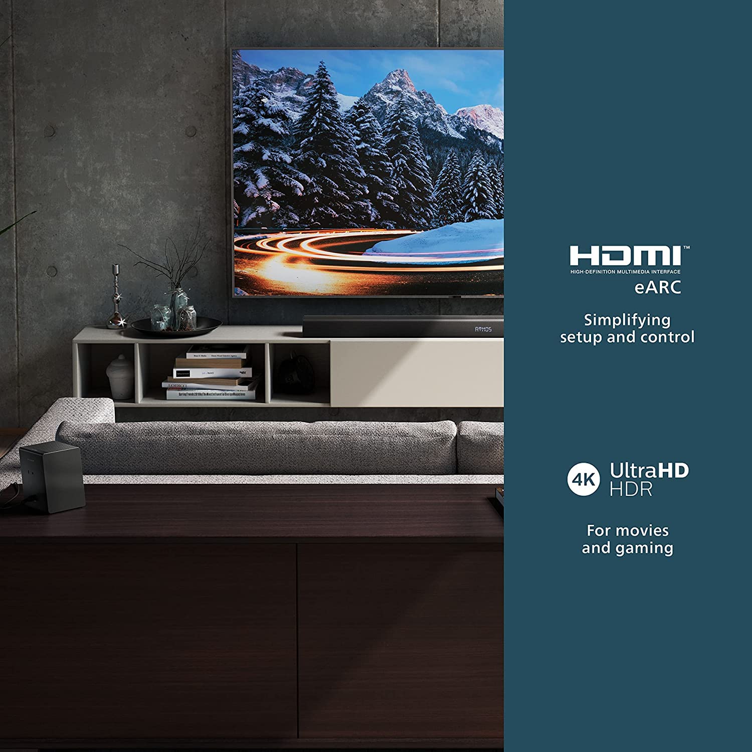 Philips Soundbar TAB8967 7.1 Ch (5.1.2) Real Surround, Dolby Atmos, Wireless Subwoofer, UP-Firing Speakers, Wireless Rear Speakers, AI Voice Assistant, 780W (Black) Philips Soundbar TAB8967 7.1 Ch (5.1.2) Real Surround, Dolby Atmos, Wireless Subwoofer, UP-Firing Speakers, Wireless Rear Speakers, AI Voice Assistant, 780W (Black)