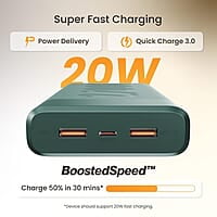 Ambrane 27000mAh Power Bank, 20W Fast Charging, Triple Output, Type C PD (Input & Output)