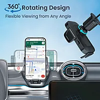 Portronics Clamp Y Air Vent Mobile Holder – 360° Rotation  | Black | 1 Year Warranty