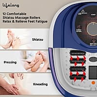 Lifelong Foot Spa Machine: Pedicure, Foot Spa, Massager - Relaxing Heat & Bubbles for Ultimate Foot Massage at Home – 12 Massage Rollers