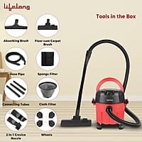 Lifelong 10 litre Vacuum Cleaner for Home - 1000 W, Wet & Dry Floor Cleaner