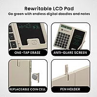 Portronics RuffPad CALC Mini LCD Writing Tablet (POR 2078) – 12.7cm Re-Writable Pad with Calculator