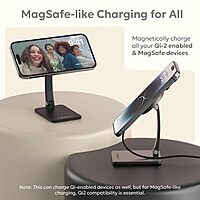 Portronics Qi2 MagSafe 15W Wireless Charger for iPhone 15–16 | Foldable | Black