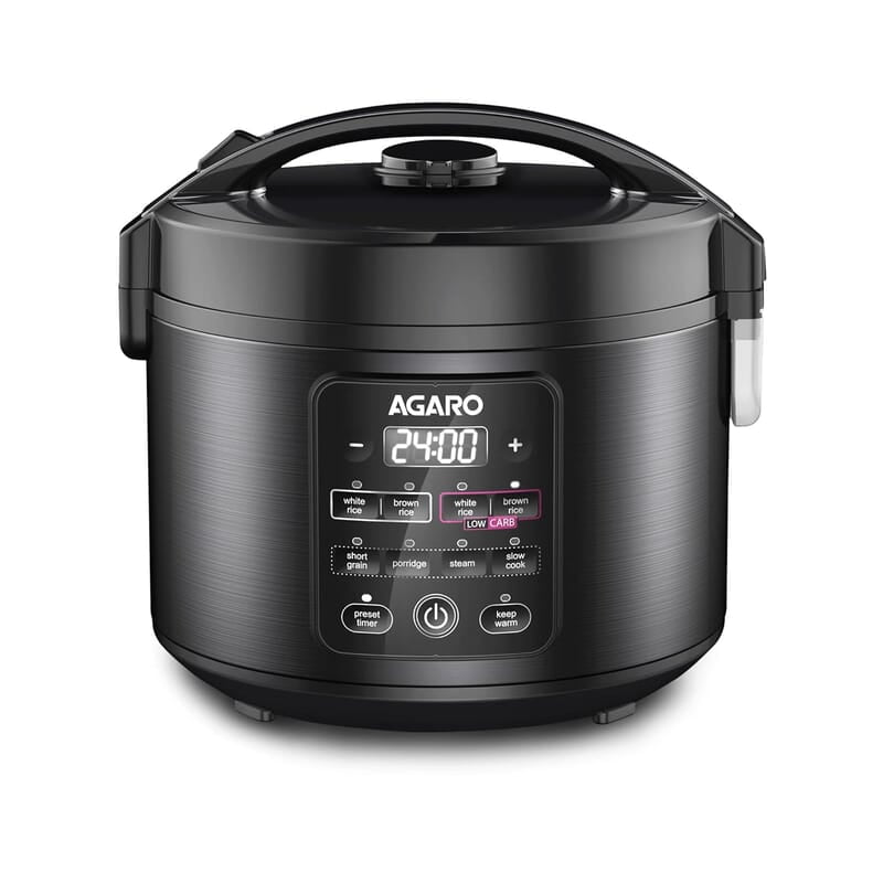 AGARO Regal Electric Rice Cooker, 3 Liters Ceramic Inner Bowl, Cooks Up to 600 Gms Raw Rice, SS Steamer
