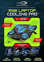 Fugen RGB Laptop Cooling Pad – 12 RGB | LED Display | Dual USB | Up to 17 Inch