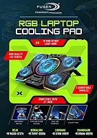 Fugen RGB Laptop Cooling Pad – 12 RGB | LED Display | Dual USB | Up to 17 Inch
