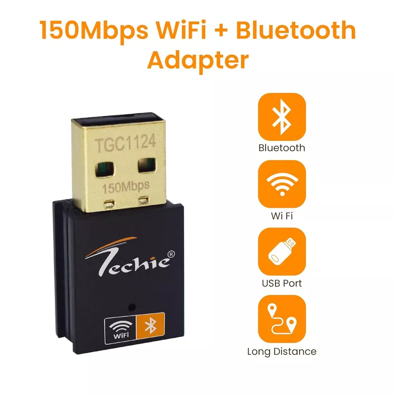 Techie TC-WEA602S 150Mbps WLAN Adapter with Bluetooth