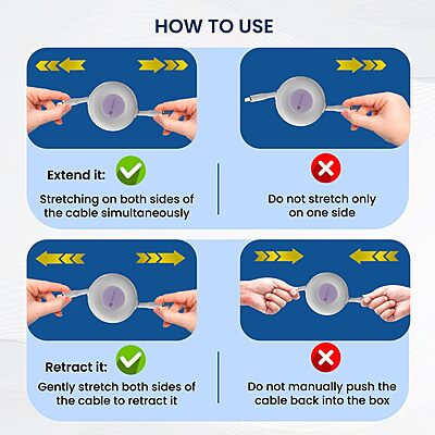 Portronics Konnect Recoil – 100W Retractable USB-C Cable offers fast charging and data transfer. Its retractable design ensures tangle-free storage, making it perfect for on-the-go use.