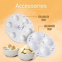 KENT Kettle Multicooker Cum Steamer 1.2 liters 800W| Boiling of Water, Tea ,Eggs , Instant Noodle Maker, Steaming idlis, Momos |Inner Stainless Steel without joint and welding & Cool Touch Outer Body