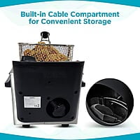 AGARO Marvel 1700-Watt Deep Fryer with 2-Litre Capacity and 3 Temperature Settings, Deep Fat Fryer