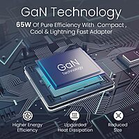Portronics Adapto 65C 65W Type-C GaN Fast Charger | PD USB-C Wall Adapter White