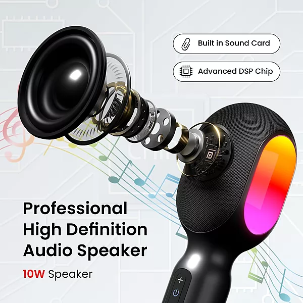 Portronics POR 1932 Dash 2 Mic Speaker – Bluetooth | RGB Lights | AUX Input | Black